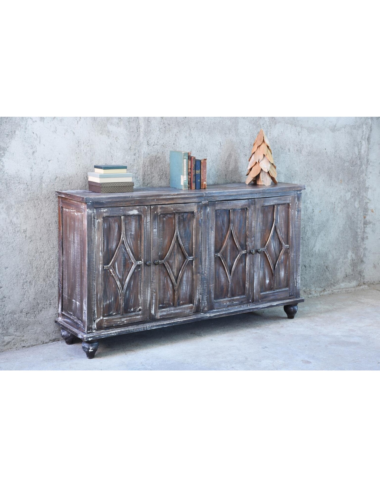 CAB1749 Sideboard 4 Raised Panel Doors 65.7x16x38"H