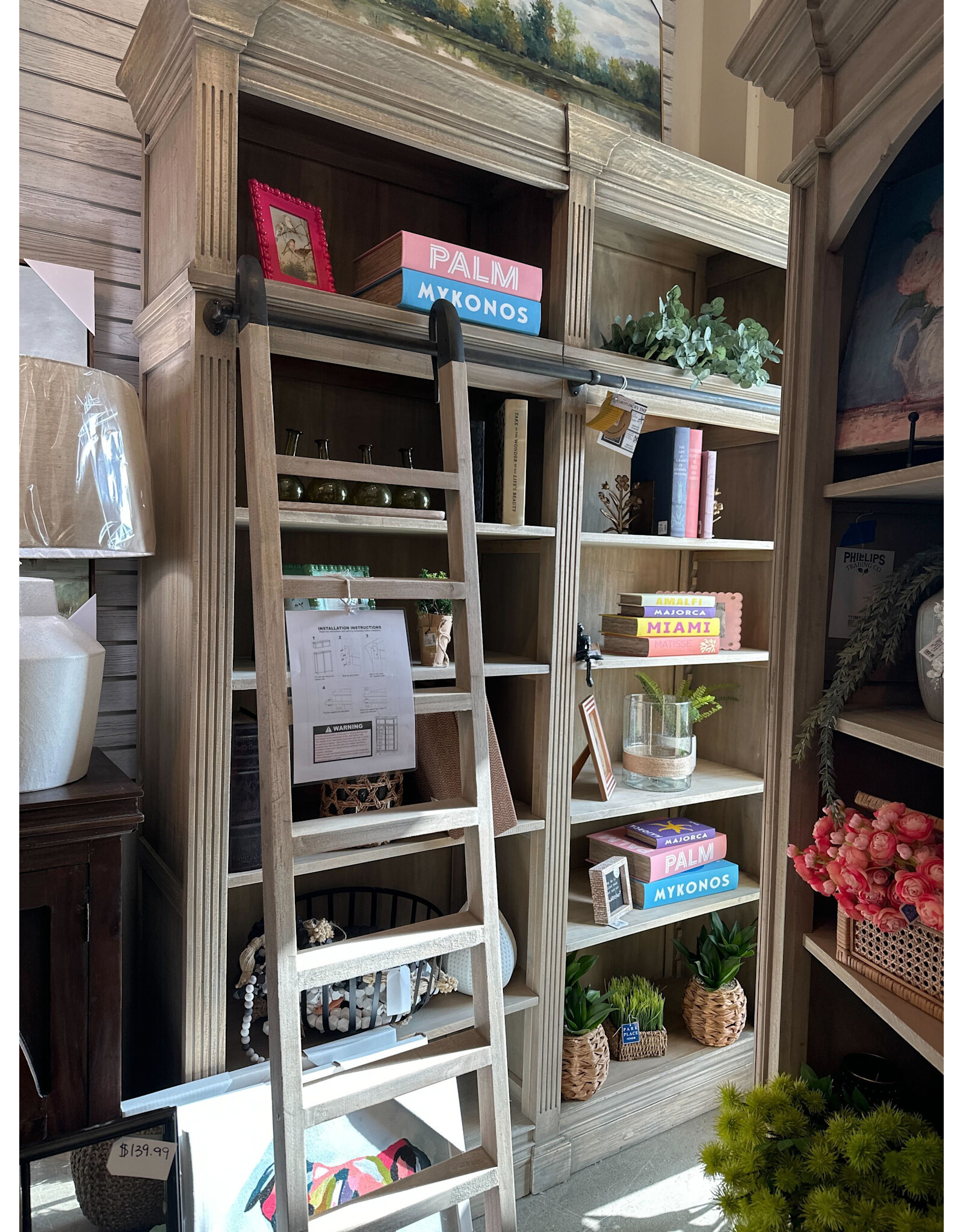 CAB1377-2SK Farmer Book Case 2 Column 68 1/8x17 3/4x93H