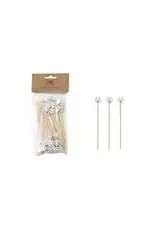 S/50 Bamboo Skewers W / Snowflake  Handle FF0152