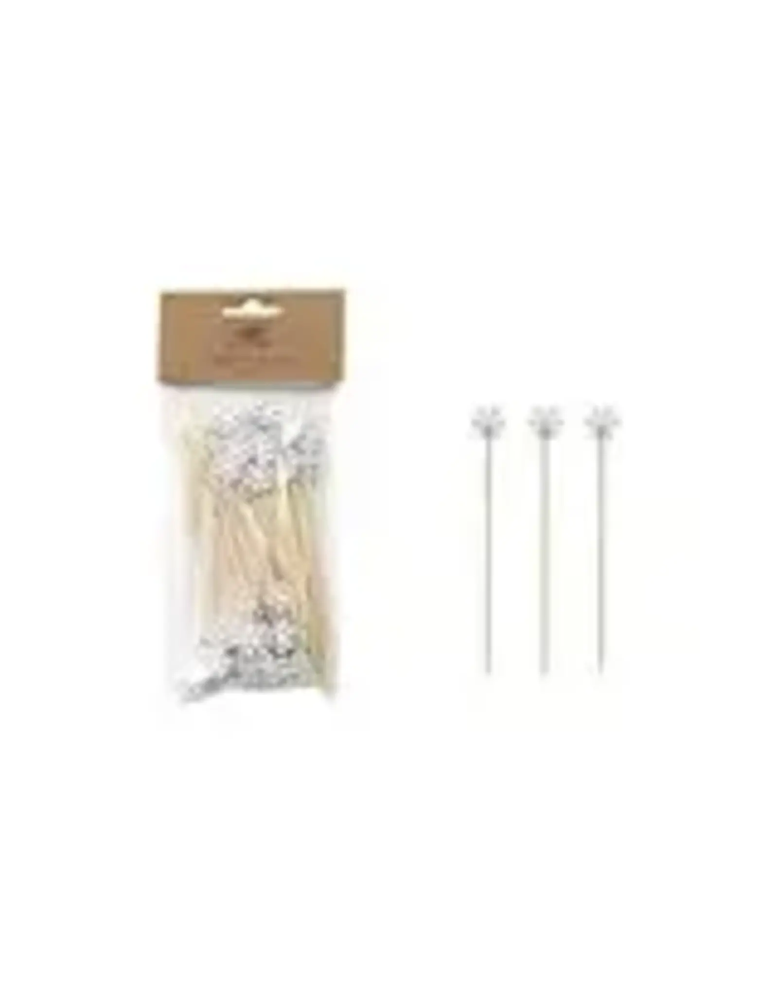 S/50 Bamboo Skewers W / Snowflake  Handle FF0152