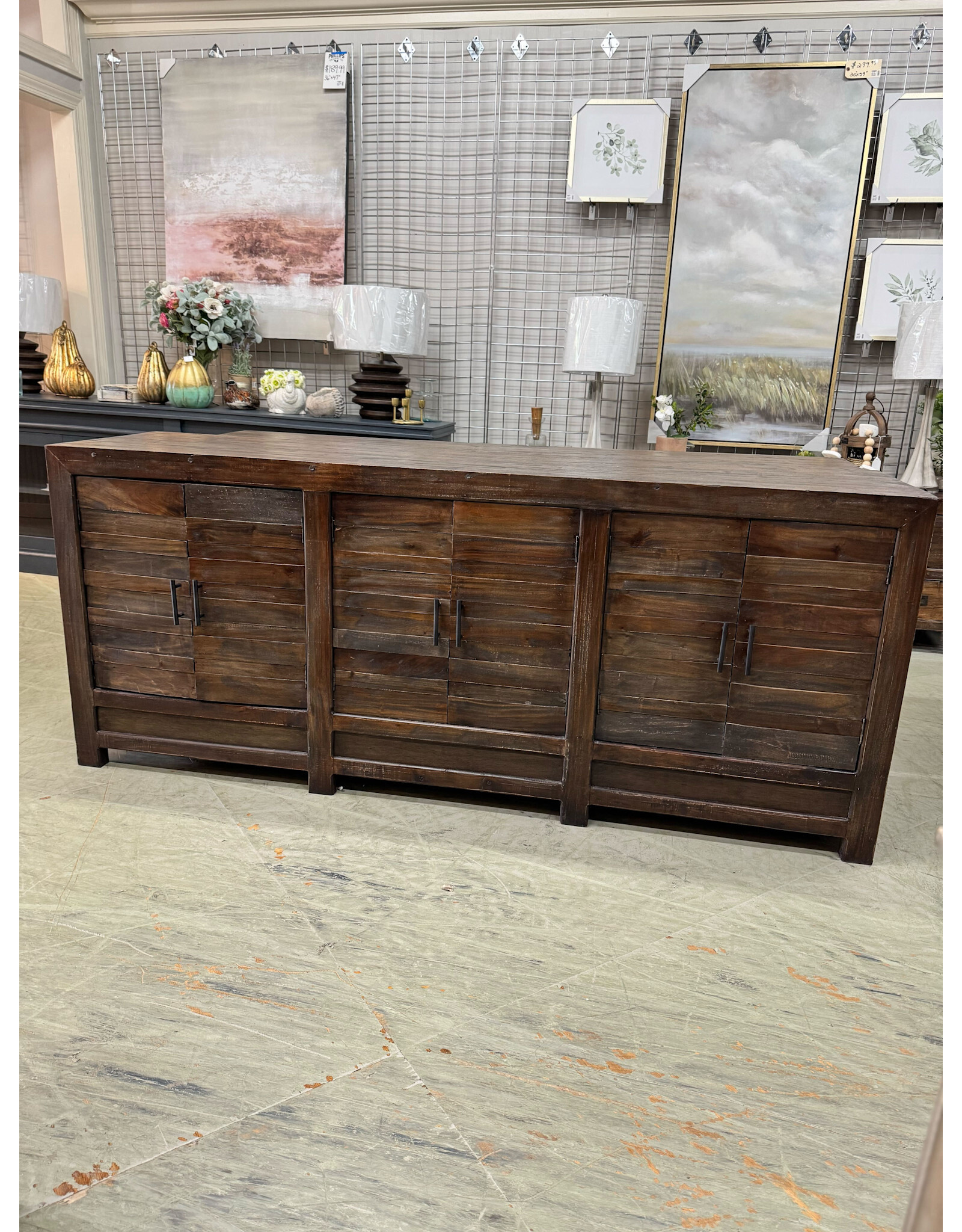 CAB634 Modern Credenza 6Panel Doors 80.7x20.1x33.8"H