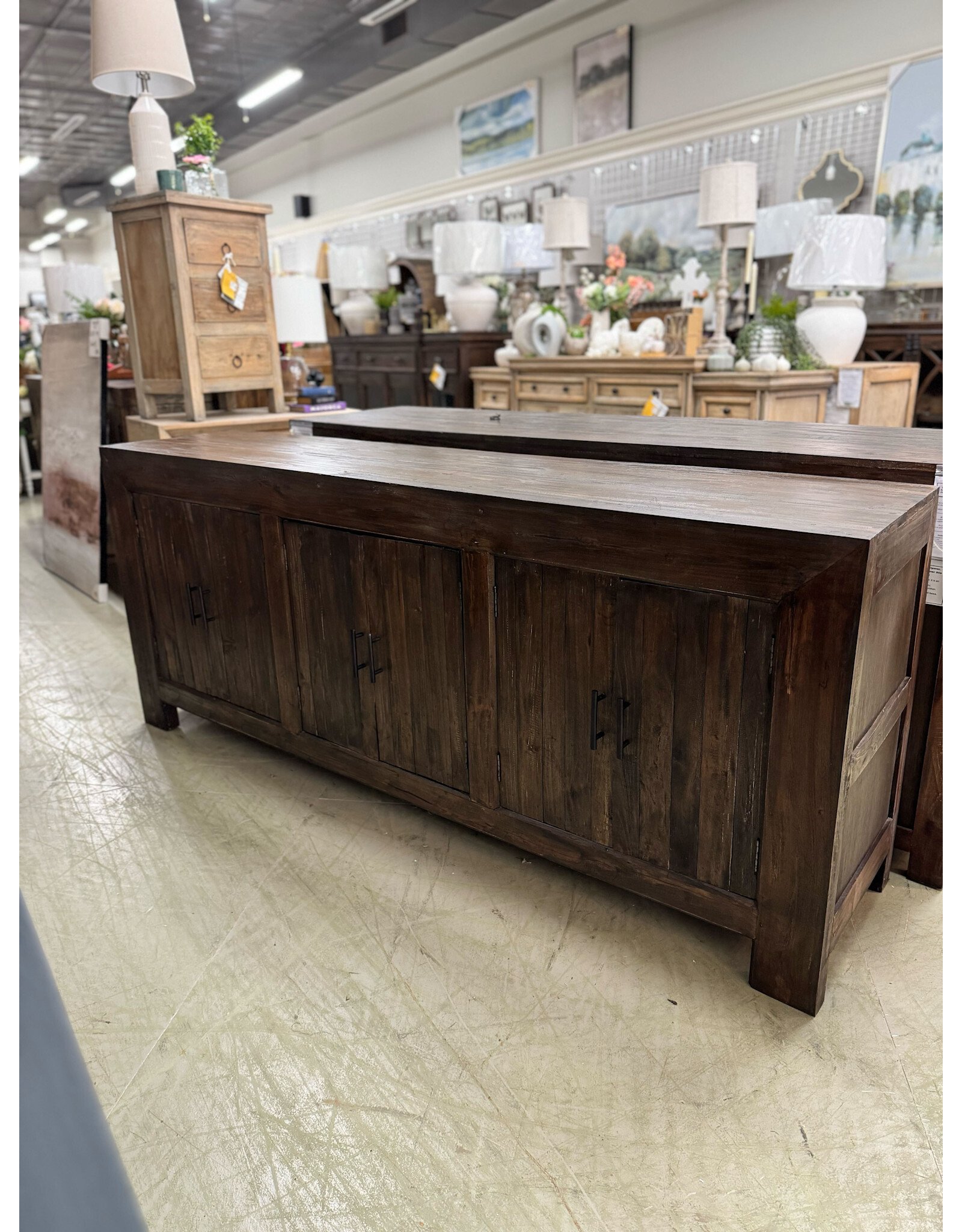 CAB633 Hilton Credenza 6Panel Doors 79.5x18.1x33.1"H