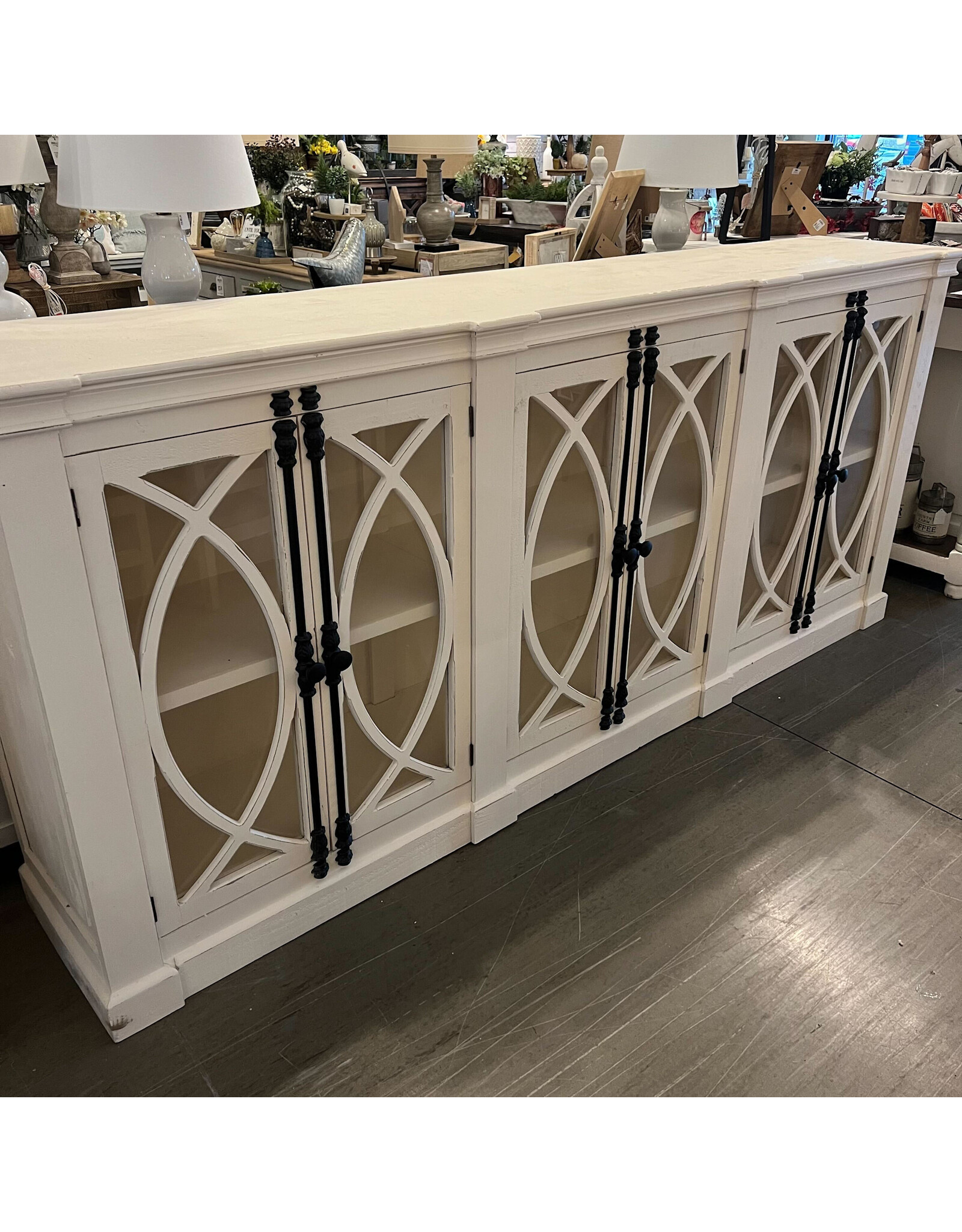 Com 38 6 Dr Glass Front Cabinet 99x18x43