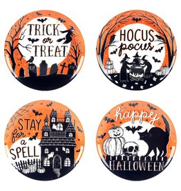 Halloween Hocus Pocus Ceramic Salad Plate 9in 4 Asst. 31735