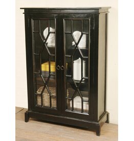 CHE302 Disp Cab 3Shlv Fret Doors 36.2x14.6x52.3"H