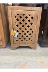 CHE326 End Table 1 Door w/ Diamond Carving 20.1x18.8x29.8H
