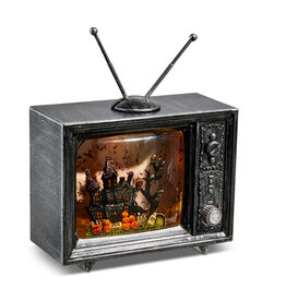 HAUNTED MANOR MUSICAL LIGHTED WATER TV 4400754 9"