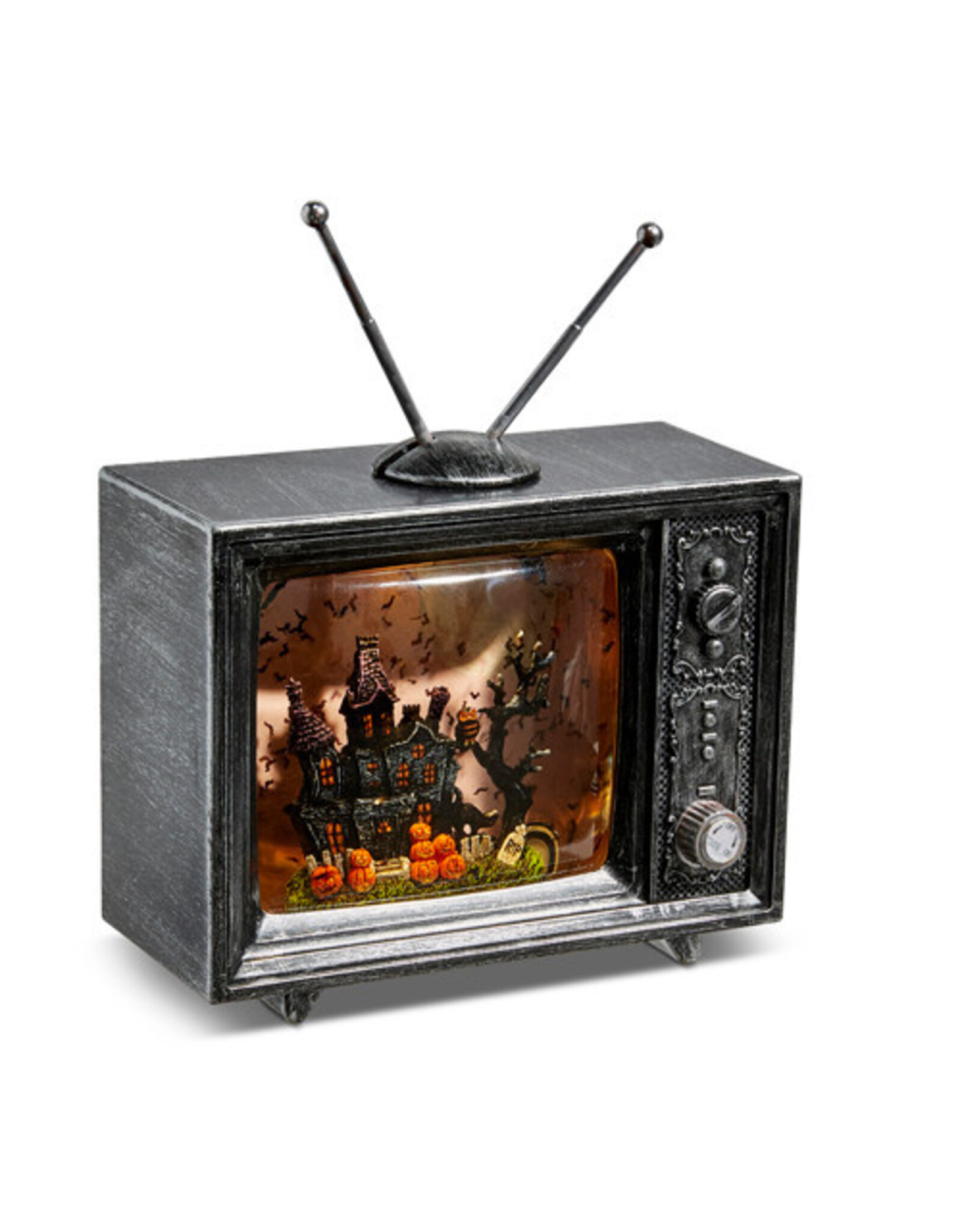 HAUNTED MANOR MUSICAL LIGHTED WATER TV 4400754 9"