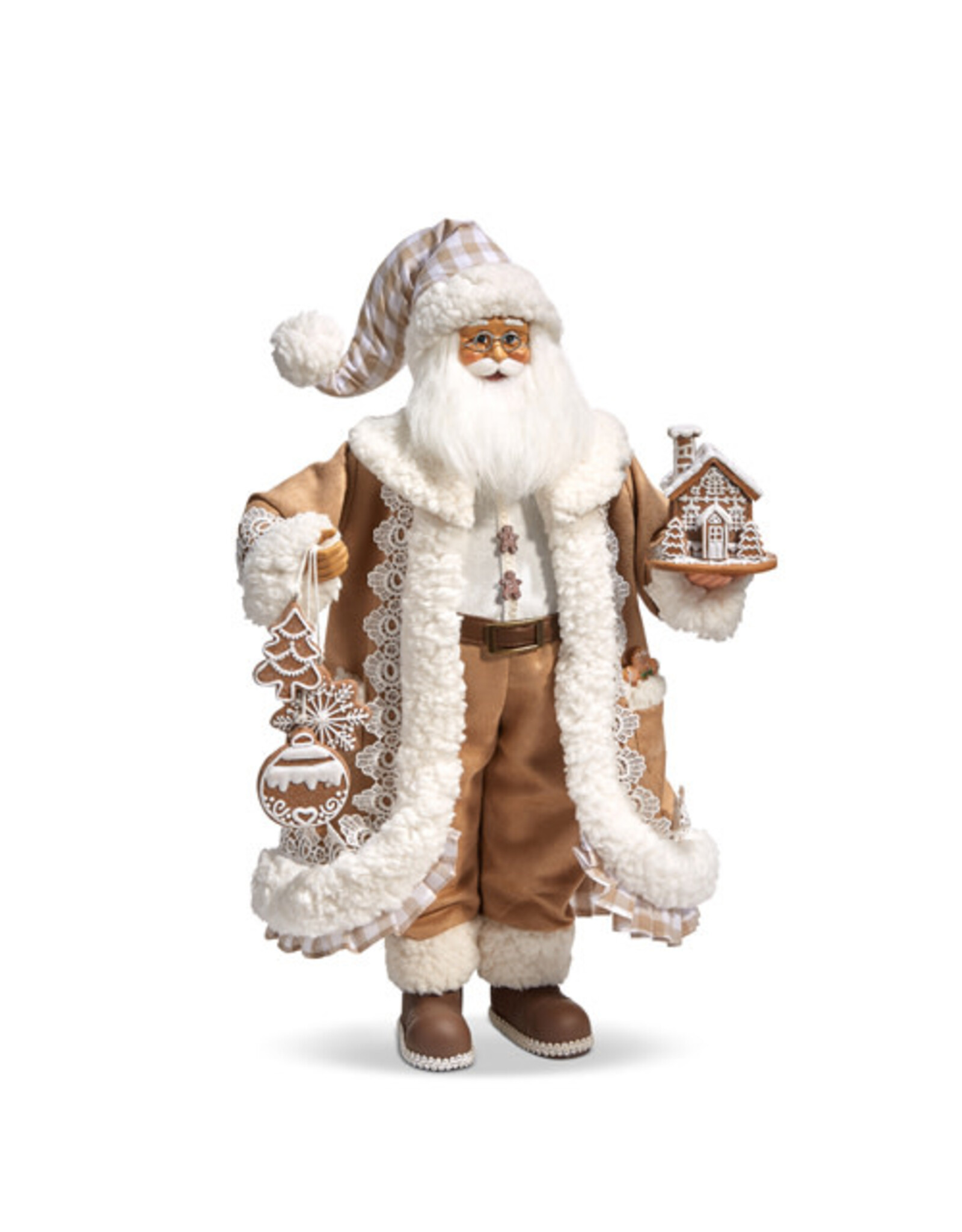 18" Gingham Gingerbread Santa 4415585