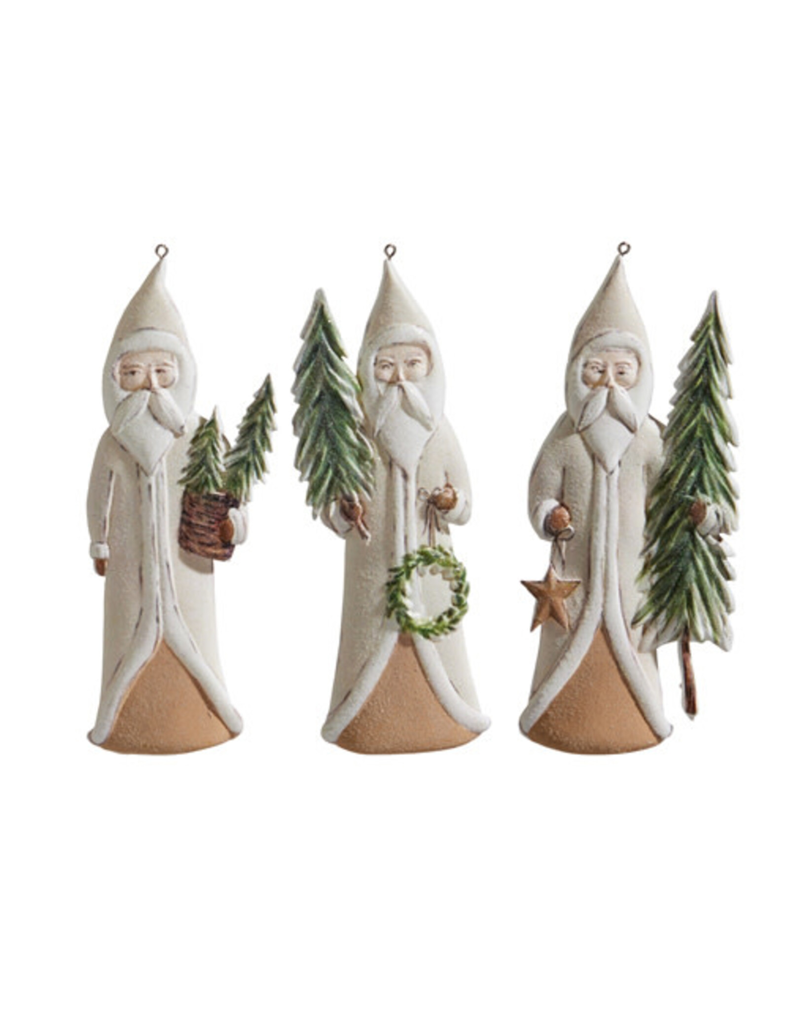 6" Natural Santa with Tree Ornament 4416261