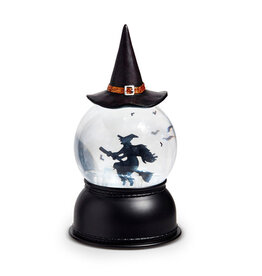 8" Flying Witch Lighted Swirling Bat Globe  4416928