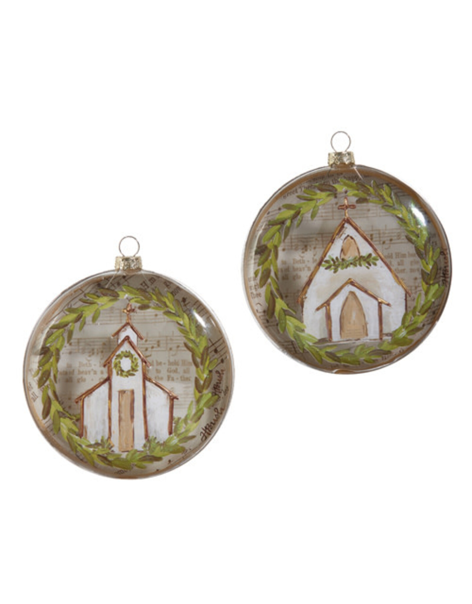 5" Music Sheet Church Disc Ornament 2 styles, each 4424571