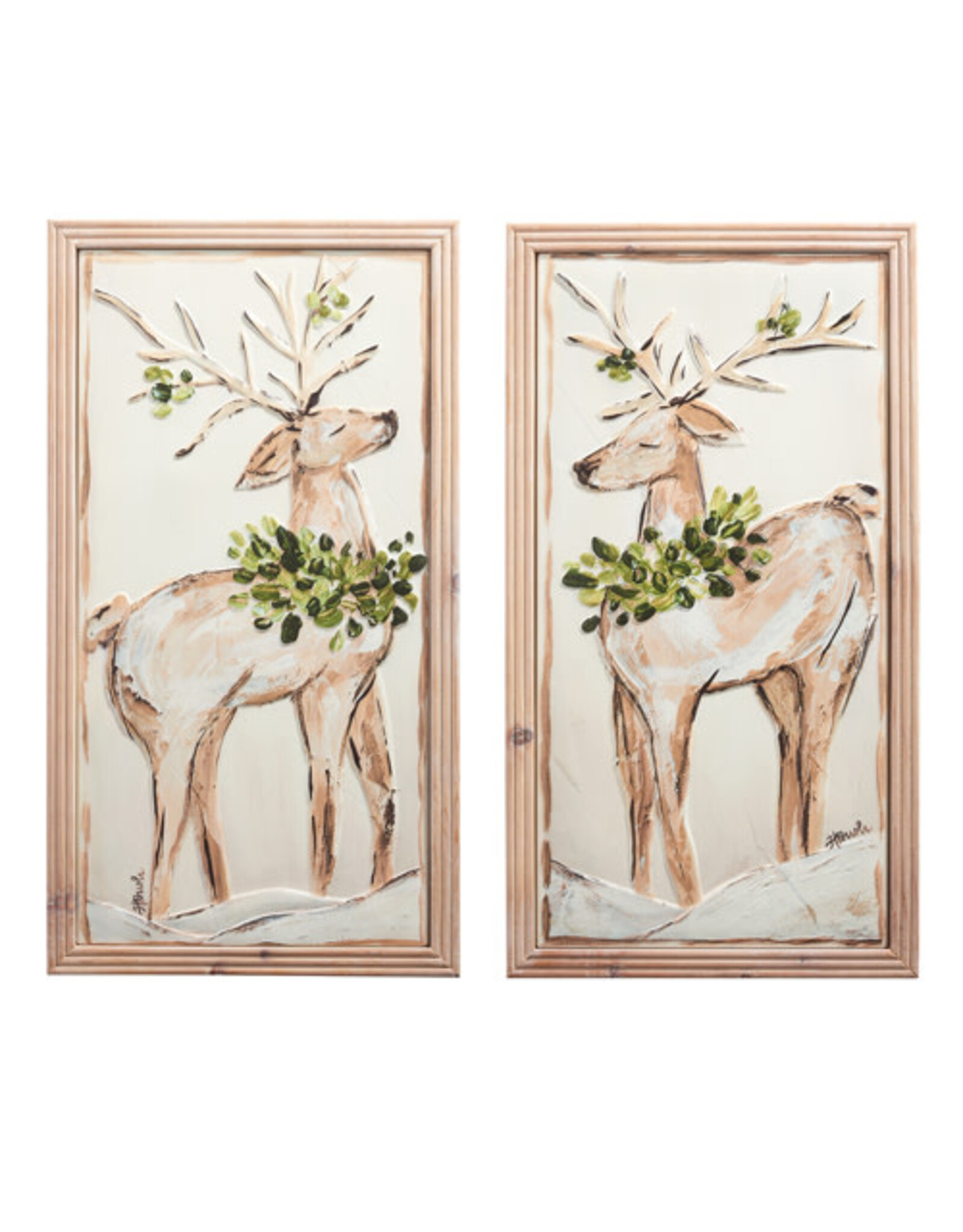 25.25" Deer Stamped Metal Framed Wall Art 2 styles, each 4457254