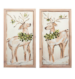 25.25" Deer Stamped Metal Framed Wall Art 2 styles, each 4457254