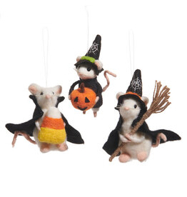 5.5" Halloween Costume Mouse Ornament 3 styles, each  4503559