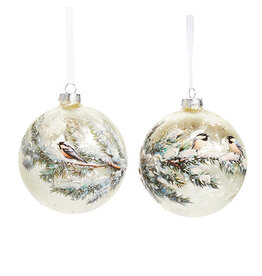 5" Winter Chickadee Ball Ornament  2 styles, each 4524795