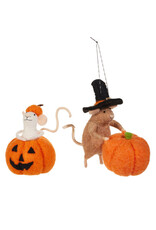 6" Felt Mouse with Pumpkins 2 styles , each  4539051