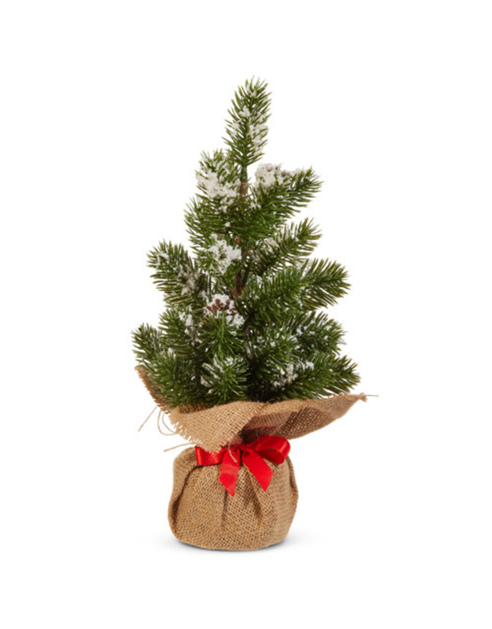 13" Snowy Pine Tree in Burlap Bag 4542076