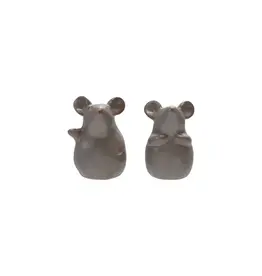 Stoneware Mouse, Reactive Glaze, 2 Styles, each DG0523A