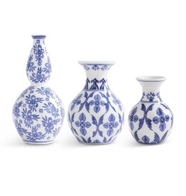 Blue & White Porcelain Bud Vases