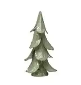 8" Round x 15-1/2"H Stoneware Tree, Green XS1424