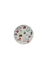 11" Round Stoneware Plate with North Pole Scene,XS7650