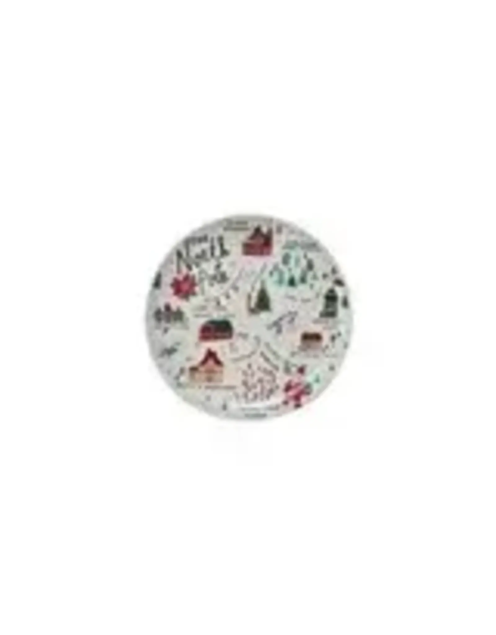 11" Round Stoneware Plate with North Pole Scene,XS7650