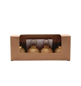 Glass Ball Ornament Card/Photo Holders with 12 Cards, Boxed Set of 4 XS8076
