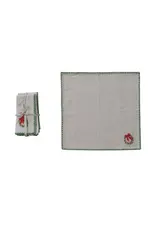 Napkins with Embroidered Wreath & Appliqued, Set of 4 XS8226