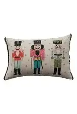 Cotton Slub Printed Lumbar Pillow with Eyelash Fringe XS8918