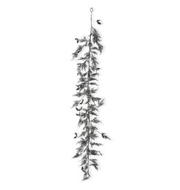 70 Inch Black w/Purple Glitter Pine & Bat Garland 42569C