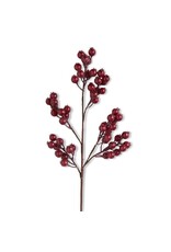 27" Red Crackle Glitter Rosehip Stem   51108A-RD
