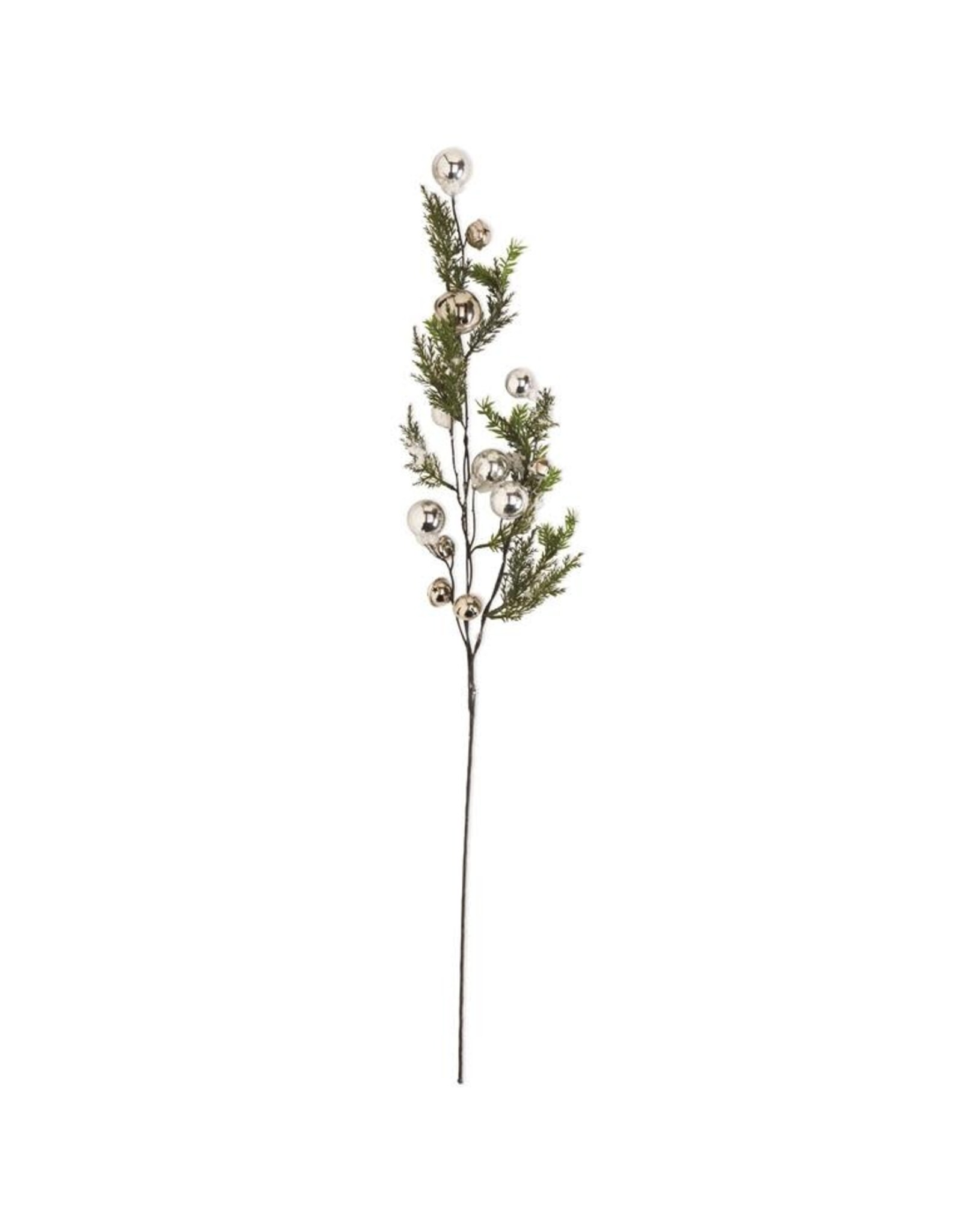 35" Snowy Pine Branch w/Silver Bells  51573A-SI