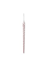 16"  White & Red Spiral Glass Icicle Ornament 55653B-RD