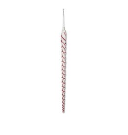 16"  White & Red Spiral Glass Icicle Ornament 55653B-RD