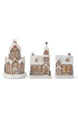 Resin Gingerbread LED Houses w/Timer 56043A