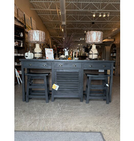 TAB259 Farmhouse Console w Stools 78.7x17.3x36.2"H