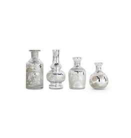 Mini Silver Mercury Glass Etched Bud Vase  4 styles, each 15195A