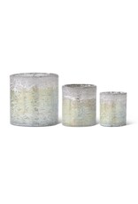 Lt Green Matte Glass Cylinder Container 16107B