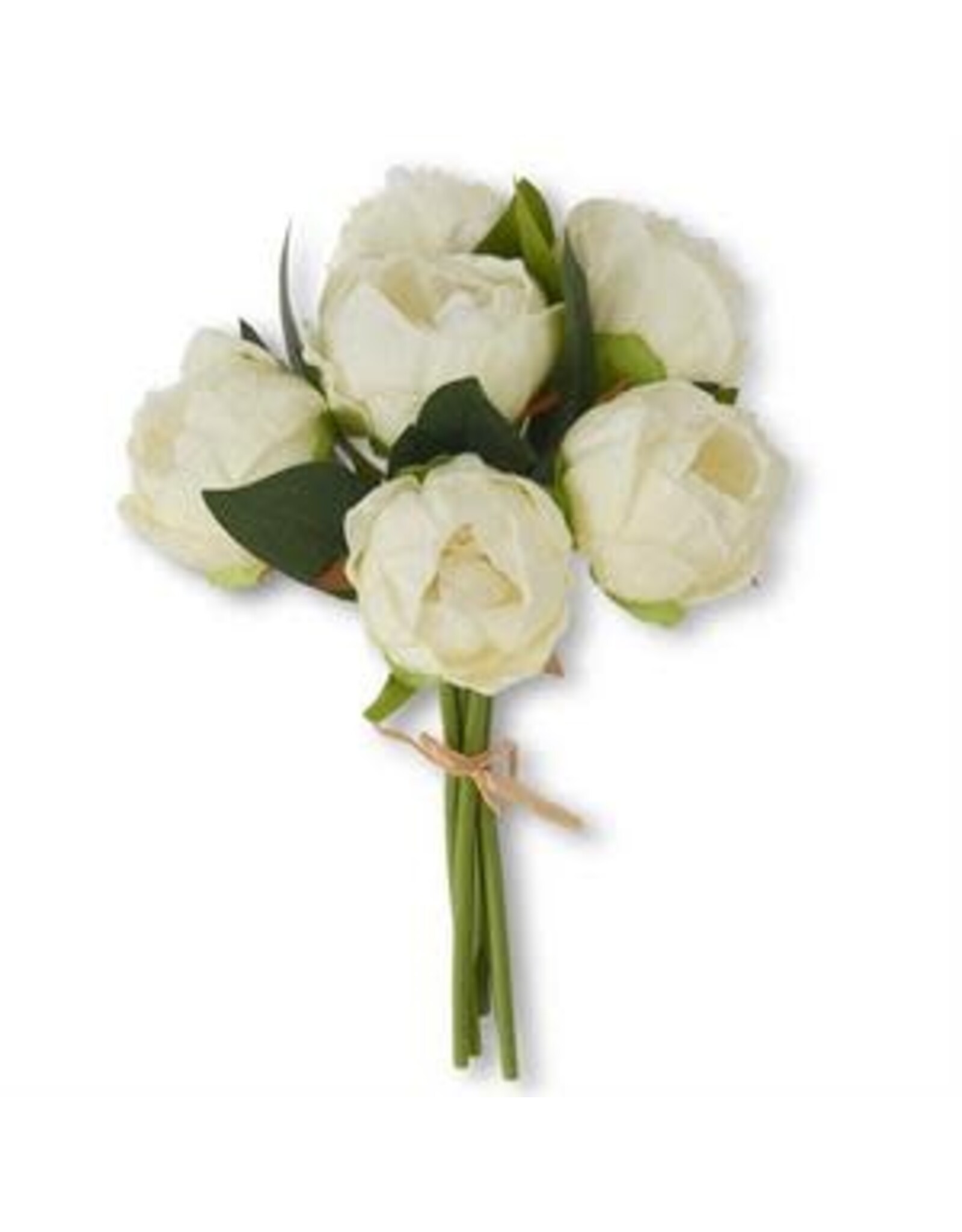 12"  White Real Touch Peony Bundle (6 Stem) 17988A-WH