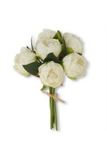 12"  White Real Touch Peony Bundle (6 Stem) 17988A-WH