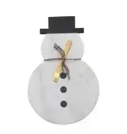 Marble Snowman Shaped Board with Canape Knife,  2pc xs7961