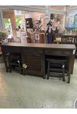 TAB259 Farmhouse Console w Stools 78.7x17.3x36.2"H