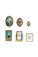 Pewter and Glass Photo Frame w/ Art DG0744