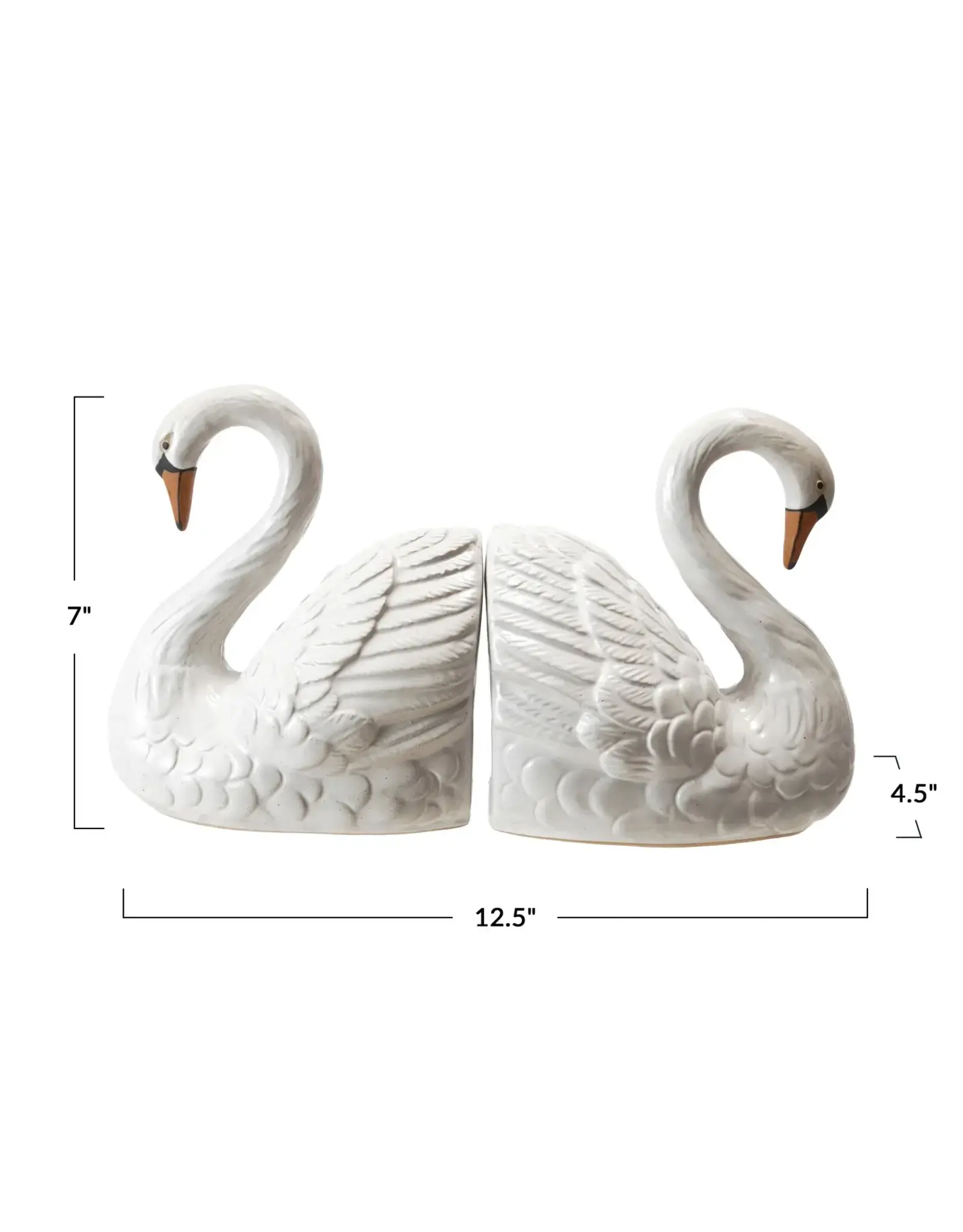 Stoneware Swan Shaped Bookend DG1255