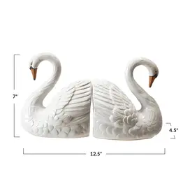 DG1255 Stoneware Swan Shaped Bookends (SET OF 2)