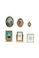 Pewter and Glass Photo Frame w/ Art DG0744