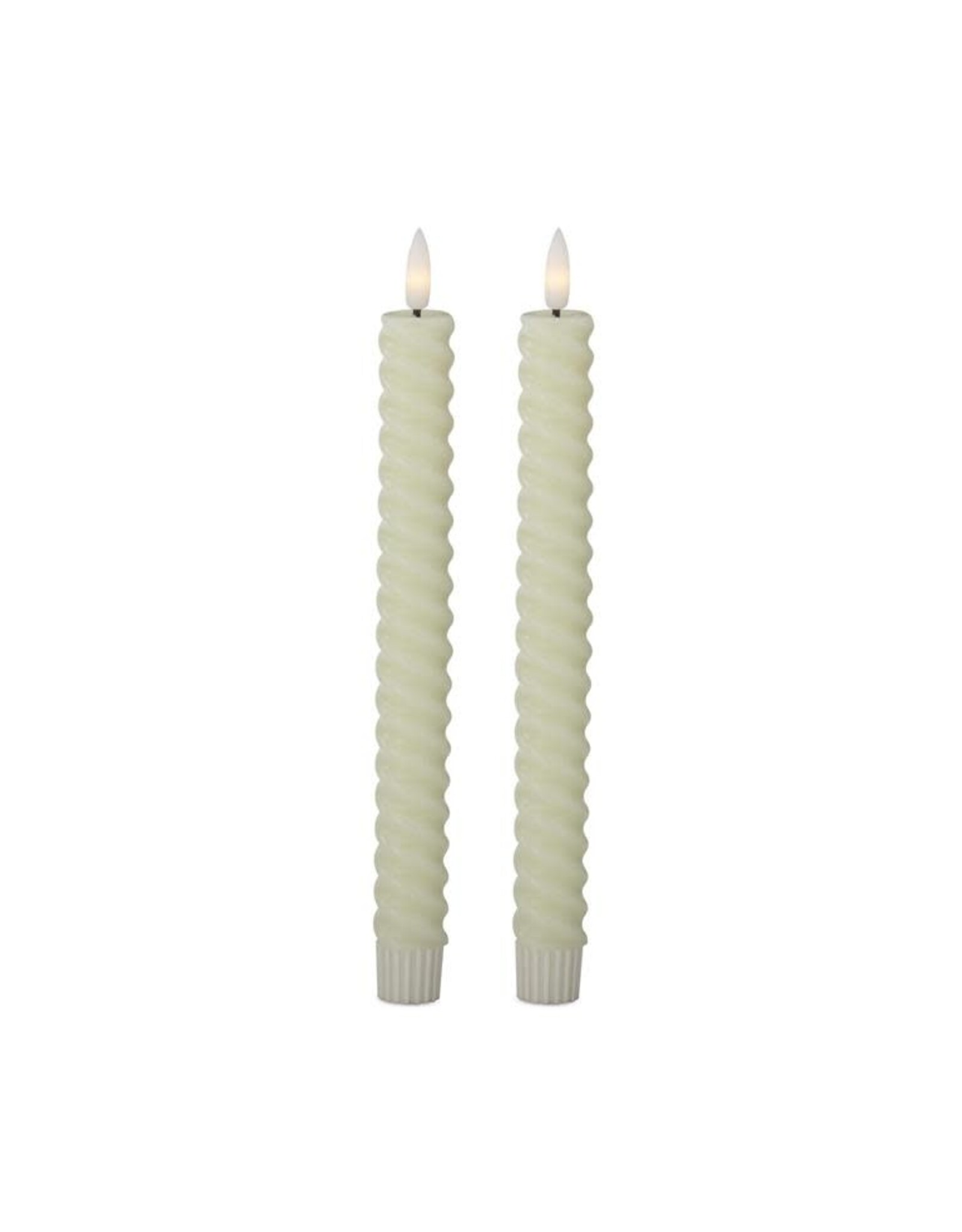 9.75" Cream Spiral Candle SET/2 19642C-CR