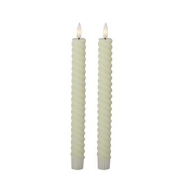 9.75" Cream Spiral Candle SET/2 19642C-CR