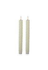 9.75" Cream Spiral Candle SET/2 19642C-CR